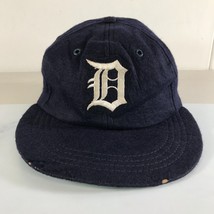 Vintage Detroit Tigers Hut Klein Größe Marineblau Weiß Logo Wolle Kunstseide - $494.57