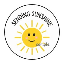 30 Sending Sunshine Envelope Seals Labels Stickers 1.5&quot; Round Gifts Love - £5.88 GBP