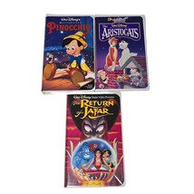 Walt Disney Classics VHS Clamshell Lot Pinocchio Aristocats &amp; Return Of Jafar - £11.86 GBP