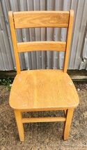 VTG Solid Blonde Wood Desk Office School Sitting Chair Work Study Bit Wonky - $29.99