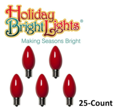 Christmas Incandescent Bulbs C9 25-ct Red, Holiday Bright Lights BU25C9-... - $9.89