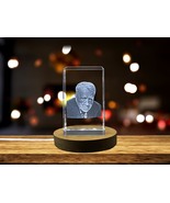 LED Base included | Exquisite Robert Frost 3D Engraved Crystal Sculpture  - $25.99+