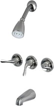 Yosemite Three Handle Tub Shower Faucet, Brushed Nickel, 3-1/8 Inch Diameter - £105.80 GBP