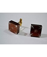 VINTAGE COPPER TONE SQUARE CUFFLINKS - £12.56 GBP