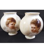 Rare Pair of Antique Josef Ahne Opaline Glass Vases - Signed, 8.5&#39;&#39; Tall - €843,86 EUR