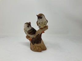 Resin Freedom Bird Couple Decor Owl  Garden Statue 6”H Small Owl Bird Fi... - $14.95
