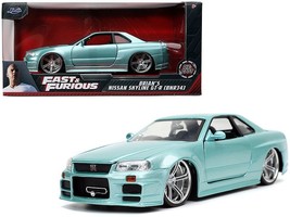 s Nissan Skyline GT-R (BNR34) RHD Turquoise Metallic 1/24 Diecast Model - €78,75 EUR