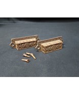 Antique Pair Eastlake Cast Iron Bin Drawer Pulls Victorian Original Screws - €20,26 EUR