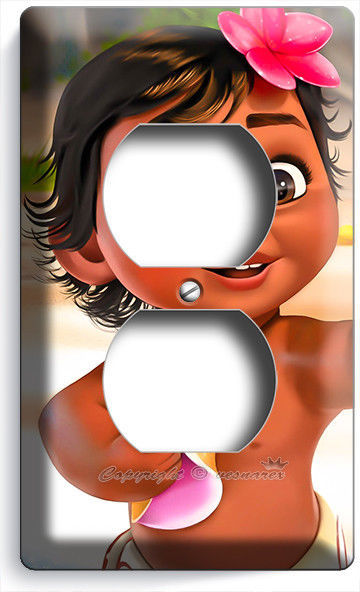 VERY BABY MOANA CUTE HAWAIIAN GIRL LIGHT OUTLET WALL PLATE COVER ROOM HOME DECOR