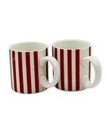 Temptations By Tara Candy Cane Stripe Mug Christmas Lot of 2 Red White 1... - £19.85 GBP