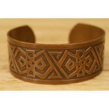 Vintage Artisan Estate Jewelry Solid Copper Cuff Bracelet Nordic Norse K... - $54.44