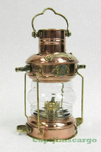 Vintage Brass &amp; Copper Anchor Oil Lamp Maritime Ship Lantern Boat Light ... - $80.62