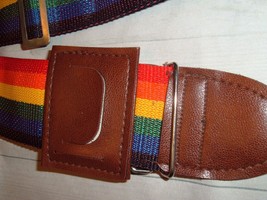 Vintage Luggage Strap with name tag made in USA Rainbow Hippy Pride - £13.91 GBP