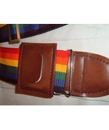 Vintage Luggage Strap with name tag made in USA Rainbow Hippy Pride - £13.99 GBP