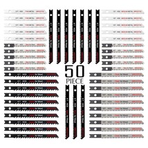 50PCS U-Shank Jigsaw Blades Set with Storage Case, Contractor Assorted H... - $33.64