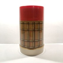 Vintage ALADDIN BEST BUY Wide Mouth 4040 Pint Thermos Bottle Red Plaid &amp; Red Lid - £12.64 GBP