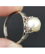 1950&#39;s Sterling Silver &amp; Pearl size 6 women&#39;s ring .925 old ESTATE SALE! - $34.99
