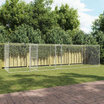 Dog Cage Silver 800 x 200 x 200 cm Galvanised Steel - $956.83 CAD