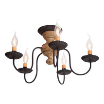 Thorndale CEILING LIGHT 5 Arm Metal Wood Fixture in Pearwood - £243.54 GBP