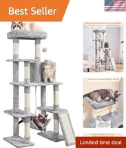 Multi-Level Cat Tree with Plush Covering and Spacious Perch - Ideal for ... - $114.43