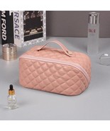 Puffer Quilted Makeup Cosmetic Travel Case Bag Storage Rose Pink Barbiecore - $23.76