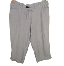 Lane Bryant Light Gray Linen Blend Capri Pants -Pockets- Plus Size 16 - £19.74 GBP