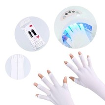 Anti UV Gloves Shield Glove Fingerless Manicure Nail Art Tools For LED - £11.18 GBP