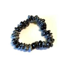 Snowflate Obsidian Gemstone Bracelet Stretch - $8.63