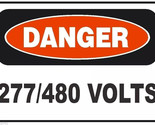 Danger 277/480 Volts Electrical Electrician Safety Sign Sticker Decal La... - £1.57 GBP+