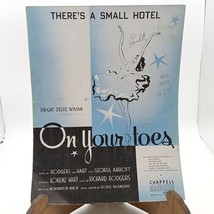 Vintage Sheet Music, Theres a Small Hotel from Musical On Your Toes, Cha... - £9.15 GBP