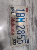Vintage 1988 Alabama &quot;Heart of Dixie&quot; License Plate 1BM 2855 Expired - £9.27 GBP