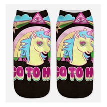 Women Girl Teen Cute Cartoon Harajuku Animal 3D Print Unicorn-10 Ankle S... - $3.75