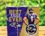 1-20oz #1 Dad Ravens football insulated Tumbler with sliding lid &amp; straw - $19.80