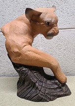 Hand Painted Mountain Lion or Cougar Plaster Figure Sculpture - 10&quot; Tall - $59.89