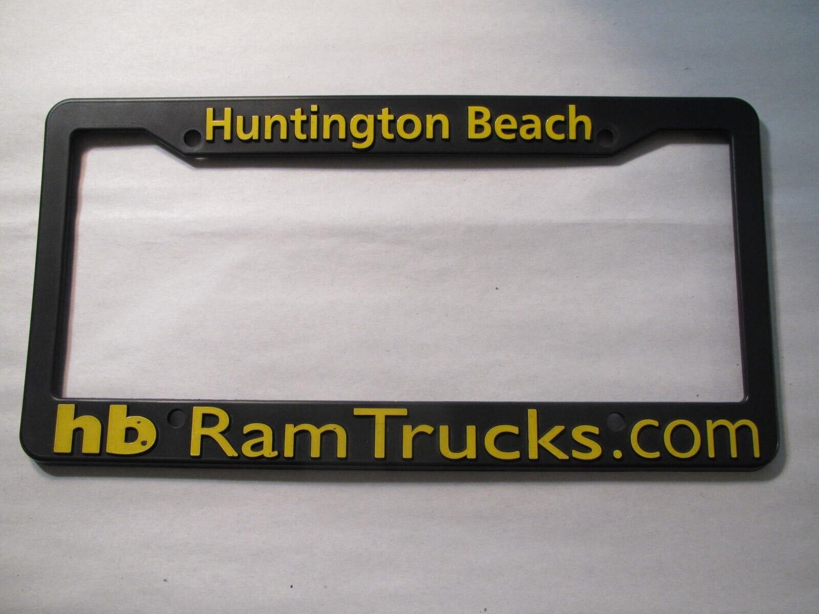 Huntington Beach Dodge Ram Trucks License Plate Frame Dealership Plastic - $36.19