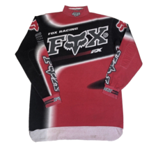 Vintage 90’s Fox Racing Motocross Red Black Long Sleeve AOP Jersey Large... - $178.19