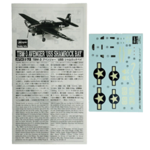 Hasegawa 1/72 TBM-3 Avenger Uss Shamrock Bay Model AP34 - Decals & Instructions - $8.90