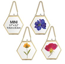 Set 4 Hexagon Mini Brass Wall Hanging Photo Frame Glass Hanging Picture ... - €21,35 EUR