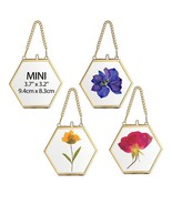 Set 4 Hexagon Mini Brass Wall Hanging Photo Frame Glass Hanging Picture ... - €21,34 EUR