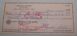 1965 ANTIQUE BRENDA KUHN WIFE of WALT KUHN ARTIST PAINTER CANCELLED CHECK - £20.86 GBP