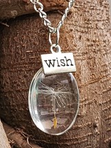 Dandelion Wish Seed Necklace Angel Hair Pendant Charm 20&quot; Chain Fashion Jewelry - £3.67 GBP