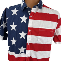 Fifth Sun Flag Shirt Mens XL American Flag Button Down Patriotic Shirt Hawaiian - £32.06 GBP