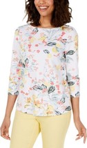 allbrand365 designer Womens Activewear Petite Pima Cotton Floral Top,3X - £34.12 GBP