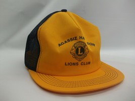 Agassiz Harrison Lions Club Hat Vintage K Brand Blue Yellow Snapback Trucker Cap - £16.05 GBP