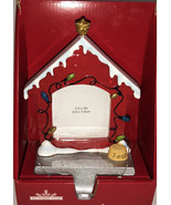 DOG HOUSE Photo Frame Resin Christmas Stocking Holder Hanger 8”x5 1/2”x3... - £58.34 GBP