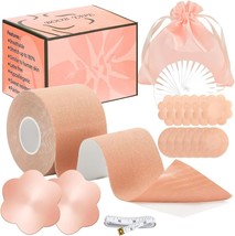 Boob Tape, Breast Lift Tape, 14 PCS Nipple Cover with Breast Lift Tape - £11.42 GBP