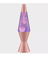 Lava Lite 14.5&quot; Tall Rose Gold Pink Wax Purple Liquid Lava Lamp Brand-NEW - £19.65 GBP