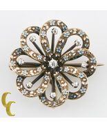 Antique/Vintage 14K Yellow Gold, Diamond &amp; Enamel Ribbon Brooch 6.2 grams - $48,737.79 MXN