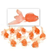 LOT OF 10 PLASTIC GOLDFISH Small Soft Rubber Floating Gold Fish Toy Oran... - €7,65 EUR