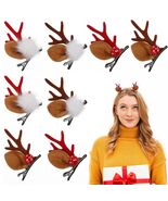 Beaupretty Christmas Deer Antler Hair Clips 4 Pairs Holiday Barrettes - $14.37 CAD